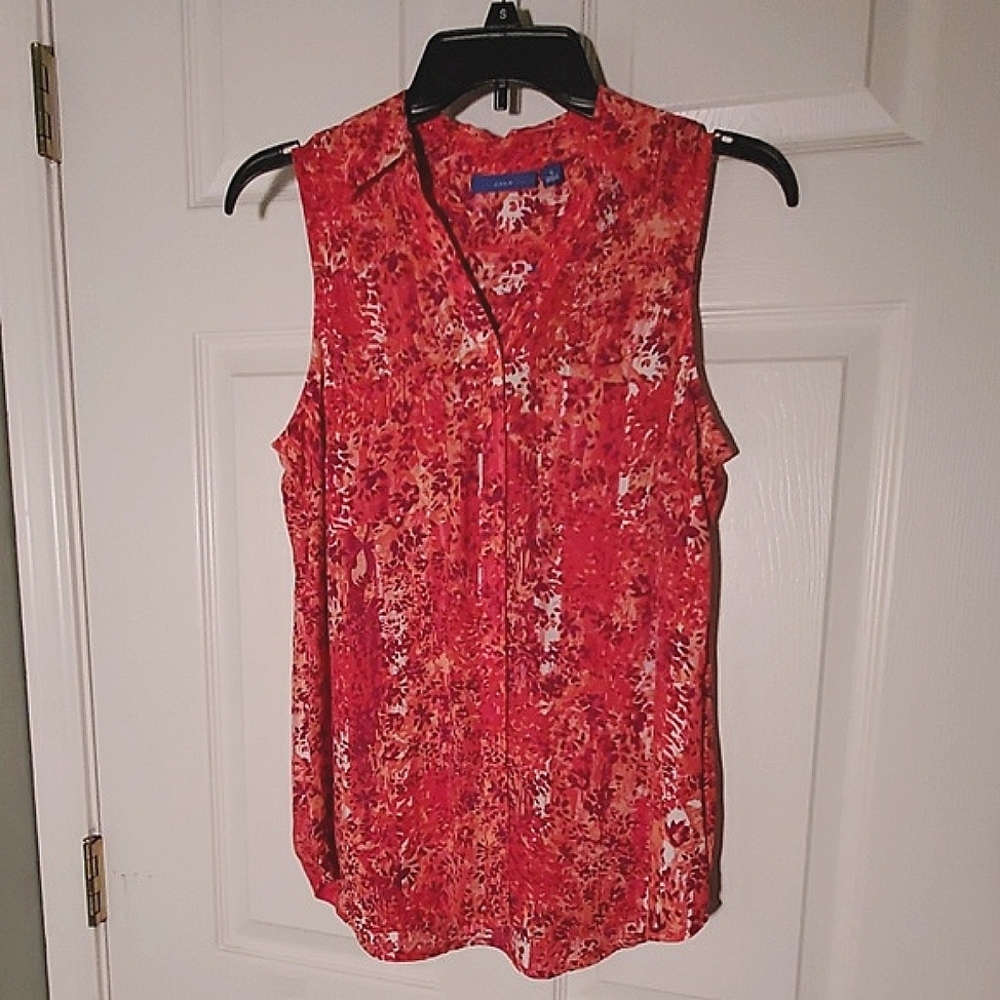 NWT Apt. 9 Y-Neck Sleeveless Blouse - Picture 2 of 7